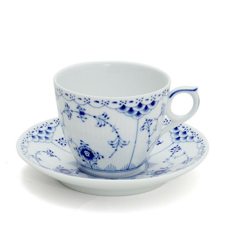 ロイヤルコペンハーゲン（Royal Copenhagen） ブルーフルーテッド ハーフレース/Blue Fluted Half Lace コーヒーカップ&ソーサー 170ml