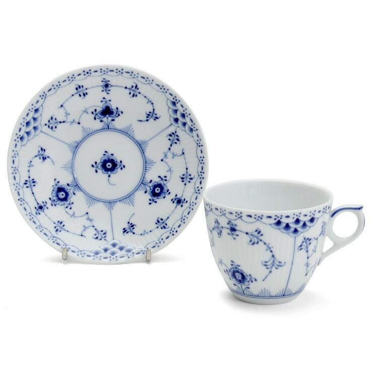 ロイヤルコペンハーゲン（Royal Copenhagen） ブルーフルーテッド ハーフレース/Blue Fluted Half Lace コーヒーカップ&ソーサー 170ml
