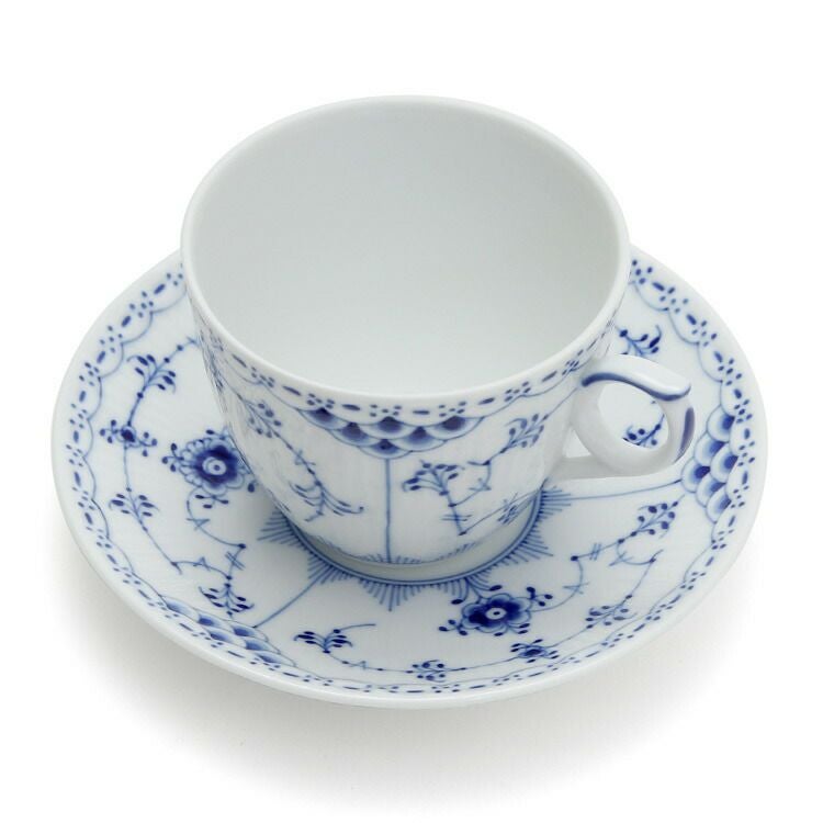ロイヤルコペンハーゲン（Royal Copenhagen） ブルーフルーテッド ハーフレース/Blue Fluted Half Lace コーヒーカップ&ソーサー 170ml