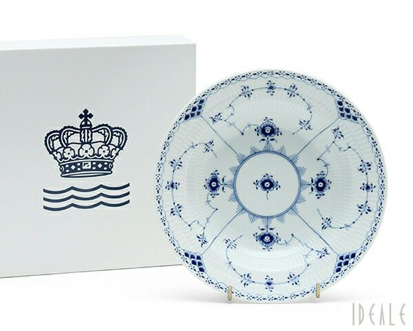 ロイヤルコペンハーゲン（Royal Copenhagen） ブルーフルーテッド ハーフレース/Blue Fluted Half Lace スープ プレート 20cm
