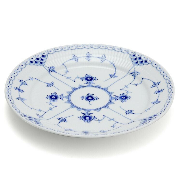 ロイヤルコペンハーゲン（Royal Copenhagen） ブルーフルーテッド ハーフレース/Blue Fluted Half Lace 102 625 プレート25cm フラット