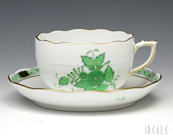 ヘレンド（Herend） アポニーグリーン/AV ティーカップ&ソーサー