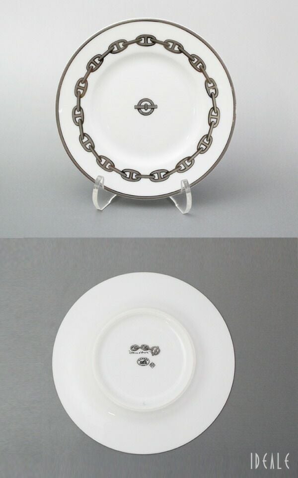 エルメス（HERMES） シェーヌダンクル プラチナ/Chaine d'ancre platinum プレート 16cm ペア