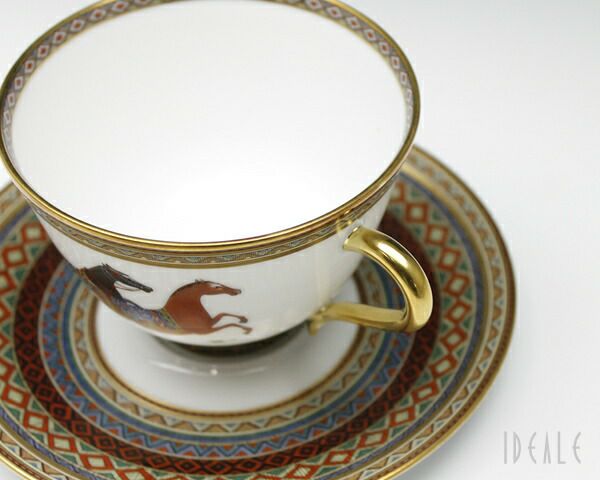 エルメス（HERMES） シュバルドリアン/Cheval d'Orient ティーカップ&ソーサー ペア No.1