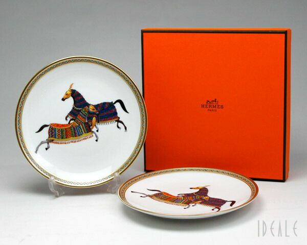 【美品】HERMES エルメス パンプレート シュヴァルドリアン 平皿 17cm エルメス（HERMES） シュバルドリアン/Cheval d'Orient パンプレート