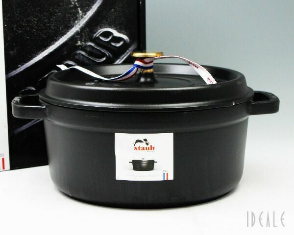 STAUB ストウブ ココット ラウンド 24cm ブラック ストウブ（staub） ココット ラウンド 24cm マットブラック | ideale