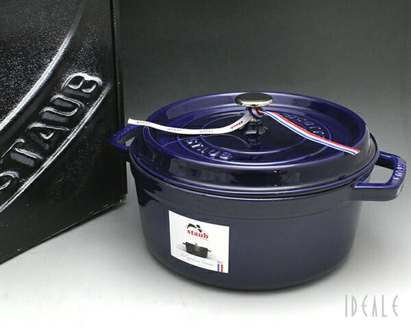 ストウブ　ココット　24センチ　ダークブルー ストウブ（staub） ココット ラウンド 24cm ダークブルー | ideale