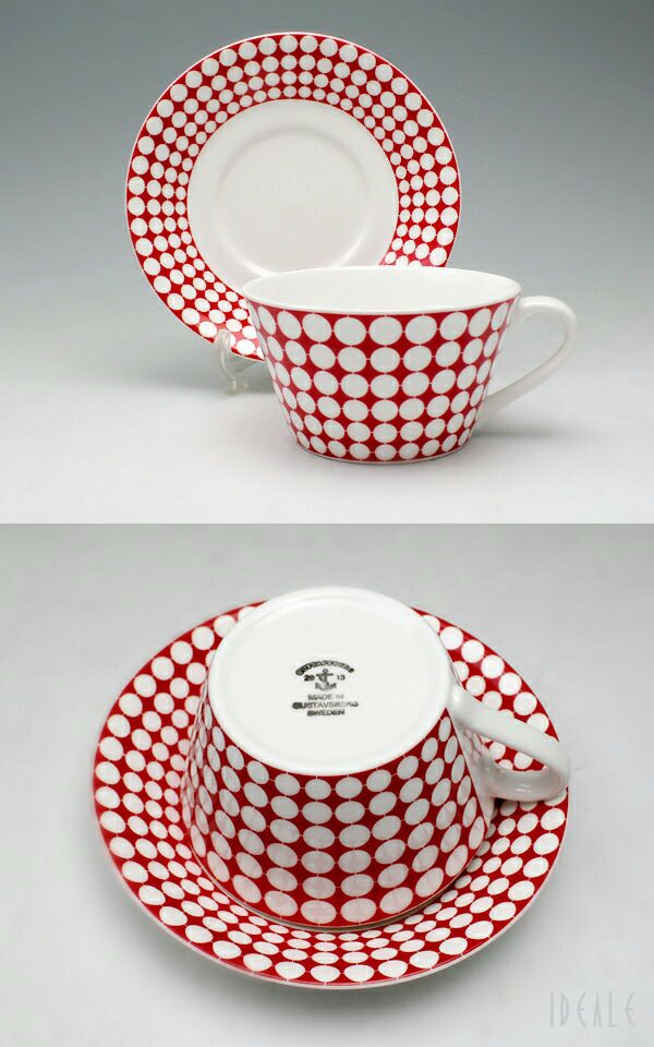 グスタフスベリ（Gustavsberg） エヴァ/Eva ティーカップ＆ソーサー + プレート18cm 復刻版