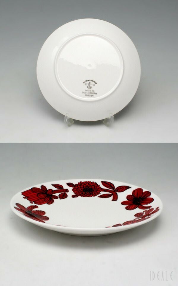 グスタフスベリ（Gustavsberg） レッドアスター/Red Aster プレート 18cm 復刻版