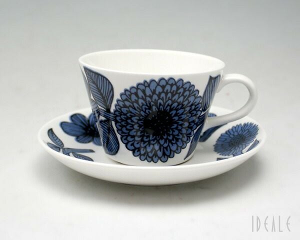 グスタフスベリ（Gustavsberg） ブルーアスター/Blue Aster コーヒーカップ＆ソーサー + プレート 18cm 復刻版