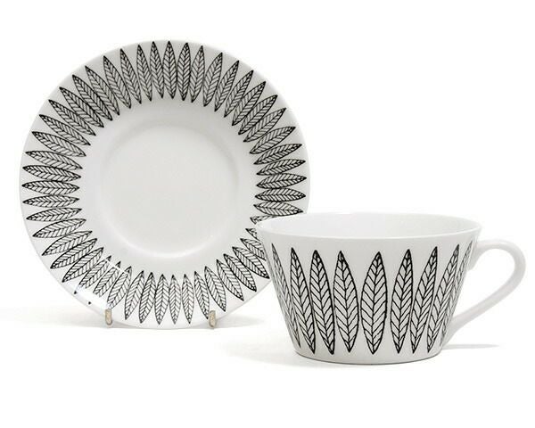 グスタフスベリ（Gustavsberg） サリックス/Salix ティーカップ＆ソーサー ブラック 復刻版