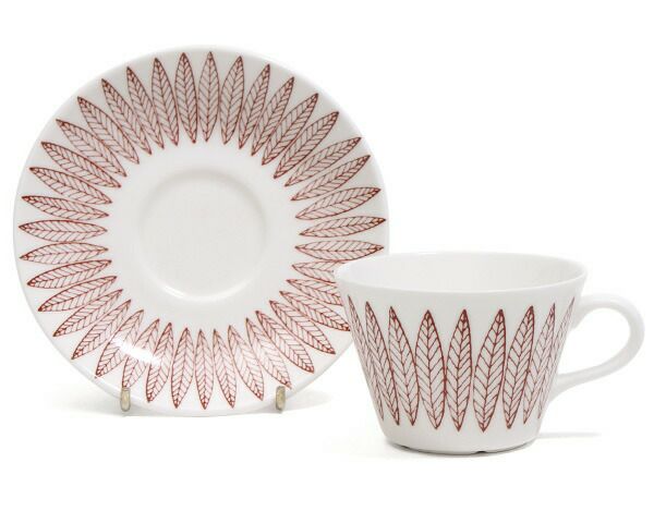 グスタフスベリ（Gustavsberg） サリックス/Salix コーヒーカップ＆ソーサー レッド 復刻版