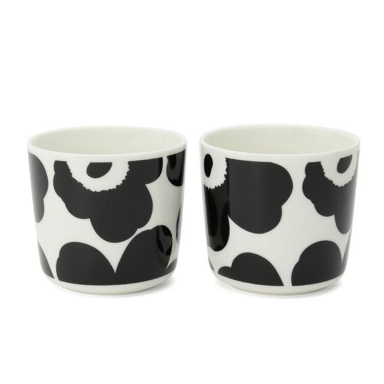 マリメッコ（marimekko） ウニッコ/UNIKKO ラテマグ 200ml ホワイト/ブラック 2個入り(ペア)