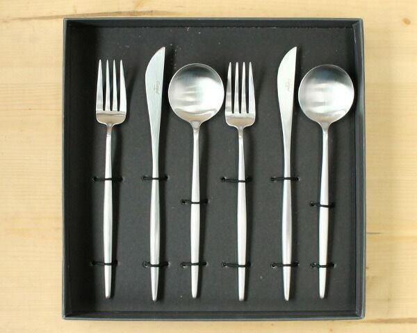 クチポール（Cutipol） ムーンマット/MOON MATT ディナー6点セット 化粧箱付 シルバー