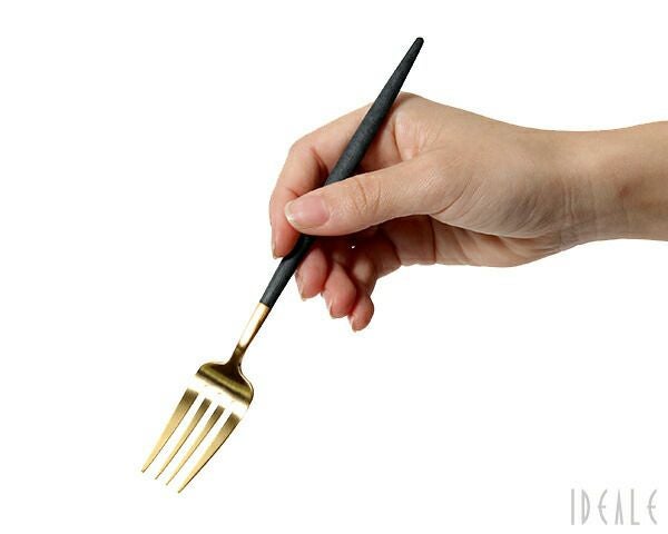 クチポール（Cutipol） ゴア/GOA デザートフォーク ブラックマットゴールド