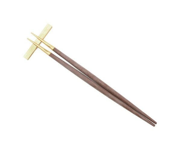 クチポール（Cutipol） ゴア/GOA 箸 + 箸置きセット ブラウンマットゴールド