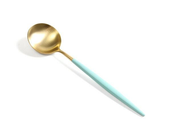 クチポール（Cutipol） ゴア/GOA ディナースプーン ターコイズマットゴールド