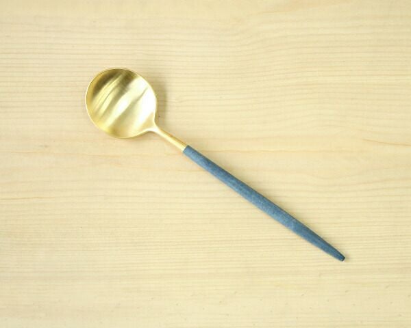 クチポール（Cutipol） ゴア/GOA デザートスプーン ブルーマットゴールド