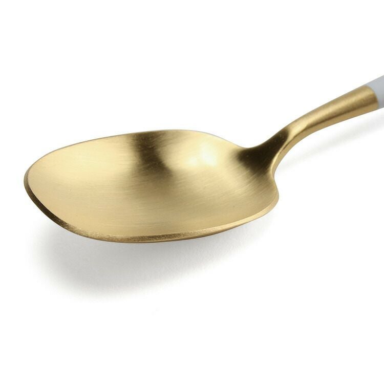 クチポール（Cutipol） ナウ/NAU デザートスプーン ホワイトマットゴールド