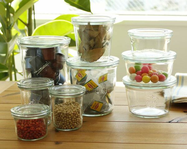 ウェック（WECK） モールド/Mold シェイプ ガラスキャニスター 250ml 直径Lサイズ 6個セット