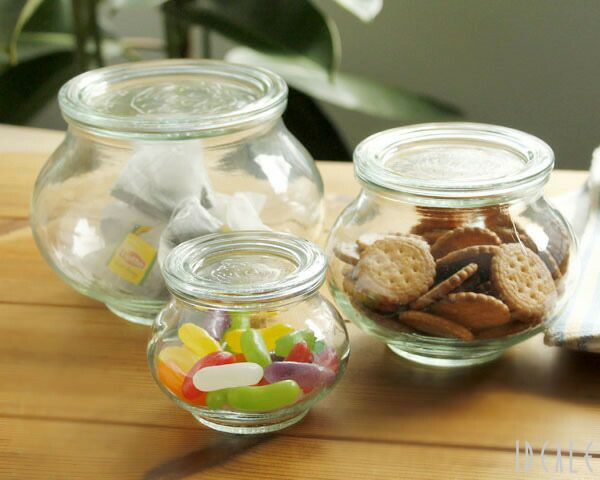 ウェック（WECK） デコ/Deco シェイプ ガラスキャニスター 550ml 直径Mサイズ