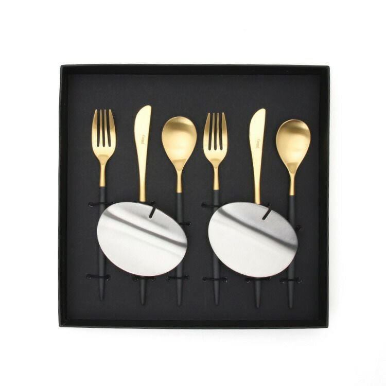 クチポール（Cutipol） ミオ/MIO デザート8点セット 化粧箱付 ブラックマットゴールド