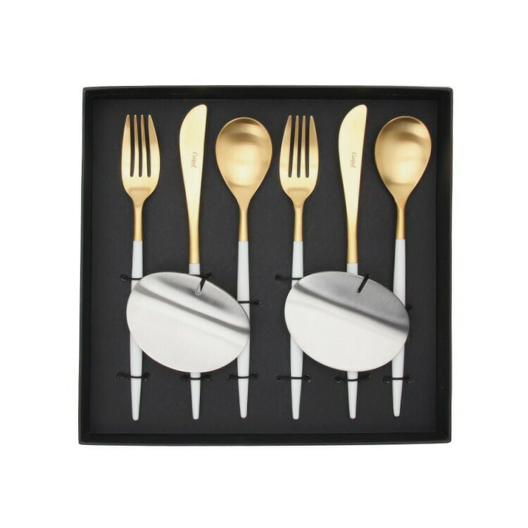 クチポール（Cutipol） ミオ/MIO ディナー8点セット 化粧箱付 ホワイトマットゴールド