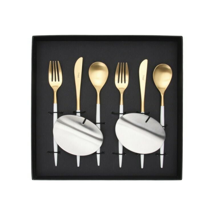 クチポール（Cutipol） ミオ/MIO デザート8点セット 化粧箱付 ホワイトマットゴールド