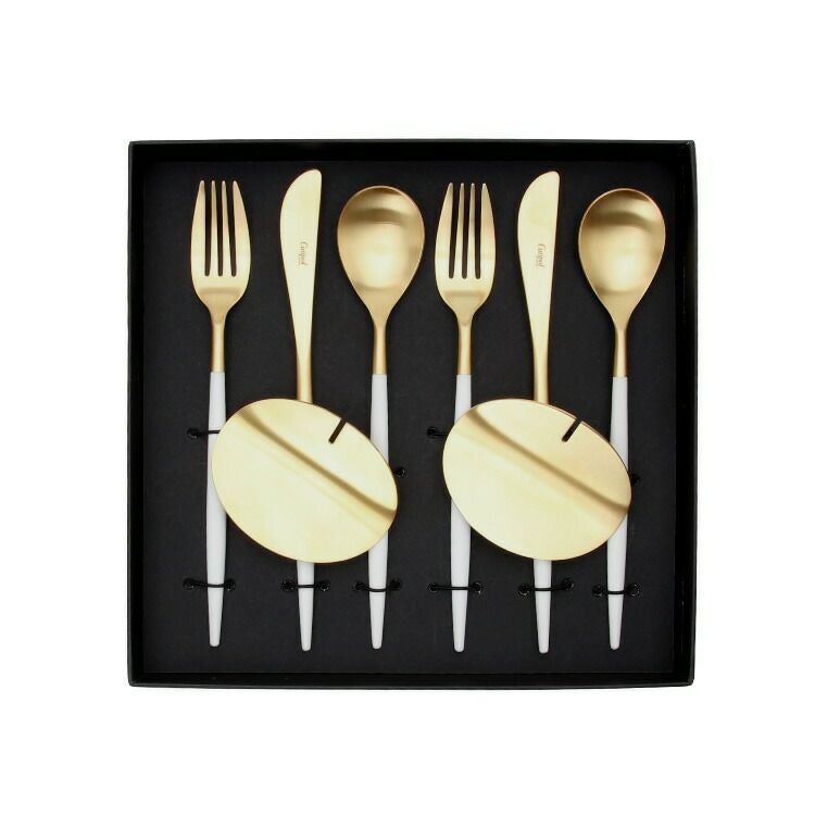 クチポール（Cutipol） ミオ/MIO ディナー8点セット 化粧箱付 ホワイトマットゴールド