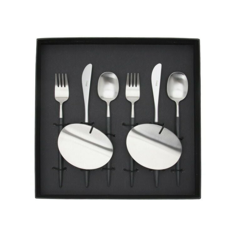 クチポール（Cutipol） ナウ/NAU デザート8点セット 化粧箱付 ブラック