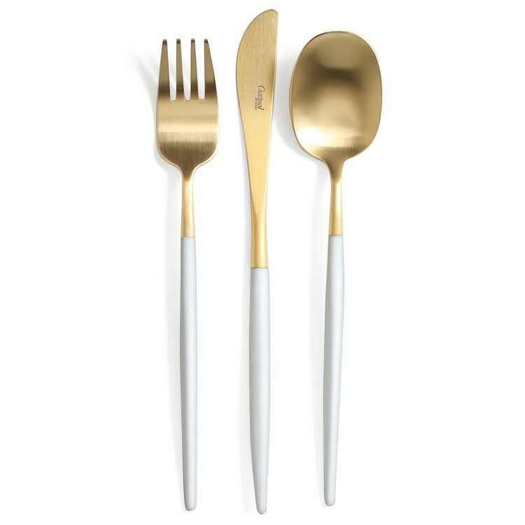 クチポール（Cutipol） ナウ/NAU ディナー3点セット ホワイトマットゴールド