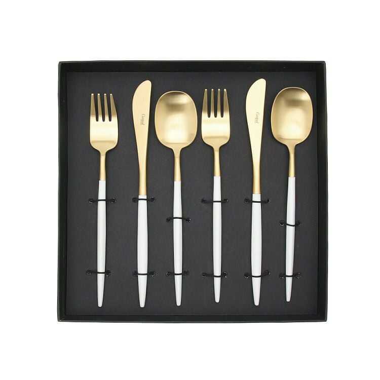 クチポール（Cutipol） ナウ/NAU ディナー6点セット 化粧箱付 ホワイトマットゴールド