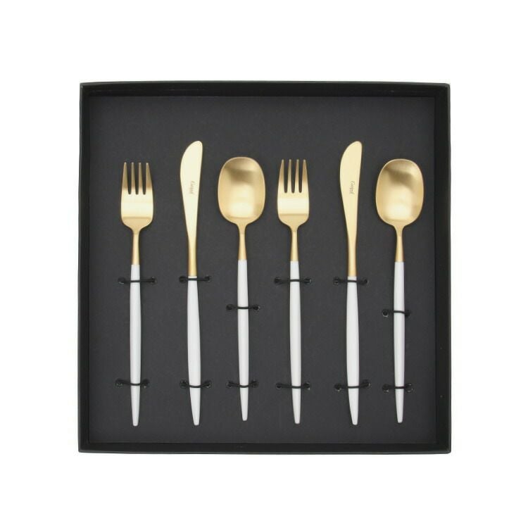 クチポール（Cutipol） ナウ/NAU デザート6点セット 化粧箱付 ホワイトマットゴールド