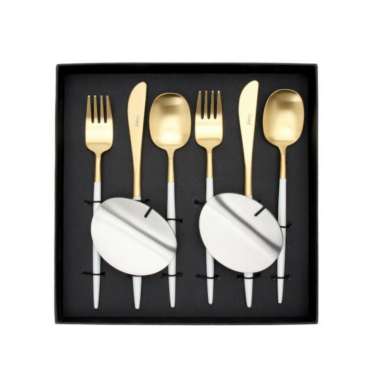 クチポール（Cutipol） ナウ/NAU ディナー8点セット 化粧箱付 ホワイトマットゴールド