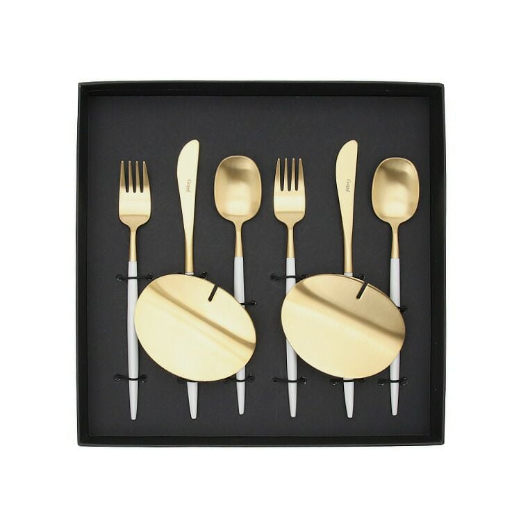 クチポール（Cutipol） ナウ/NAU デザート8点セット 化粧箱付 ホワイトマットゴールド