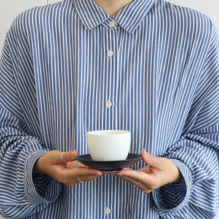 白山陶器 エスライン/S-line 湯のみ180ｍｌ＆陶茶托(ソーサー)12cm