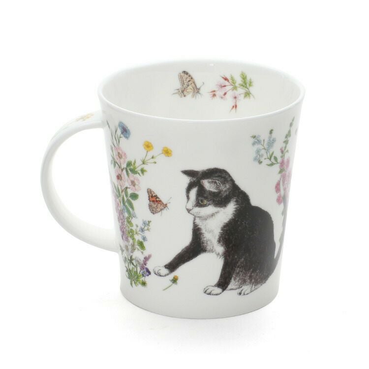 ダヌーン（Dunoon） LOMOND マグカップ フラワーキャット 黒白猫