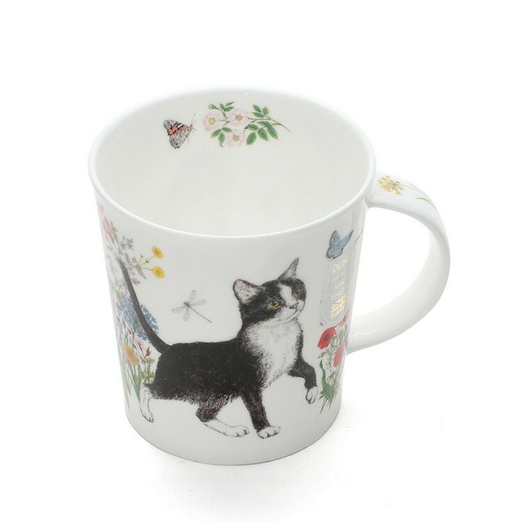 ダヌーン（Dunoon） LOMOND マグカップ フラワーキャット 黒白猫