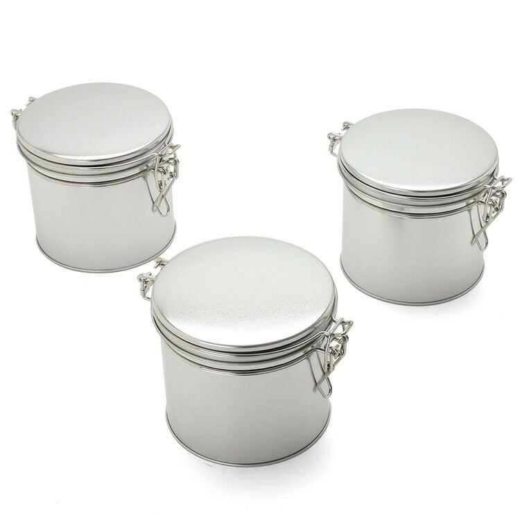 サイドバイサイド（SIDE BY SIDE） ブリキのお茶缶 3点セット シルバー