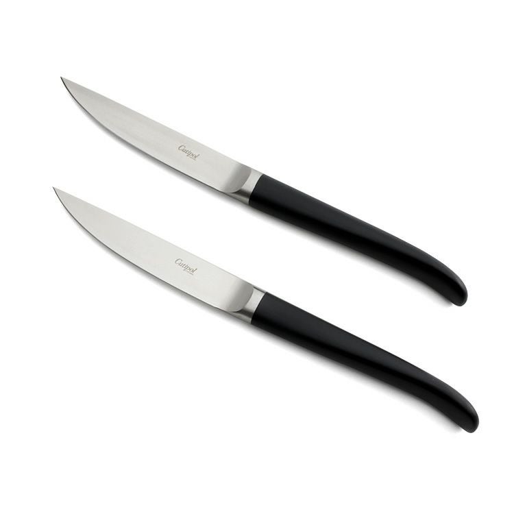 クチポール（Cutipol） リブ/RIB ステーキナイフ 2点セット 化粧箱付 ブラック
