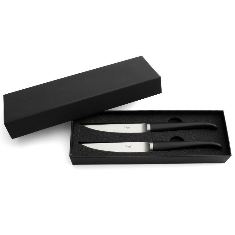 クチポール（Cutipol） リブ/RIB ステーキナイフ 2点セット 化粧箱付 ブラック