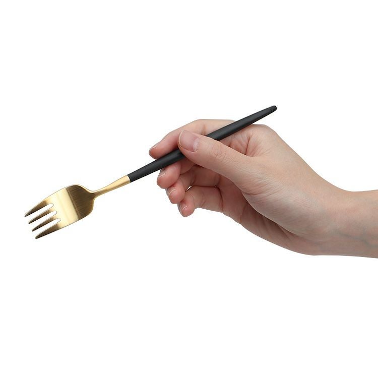 クチポール（Cutipol） ナウ/NAU デザートフォーク ブラックマットゴールド
