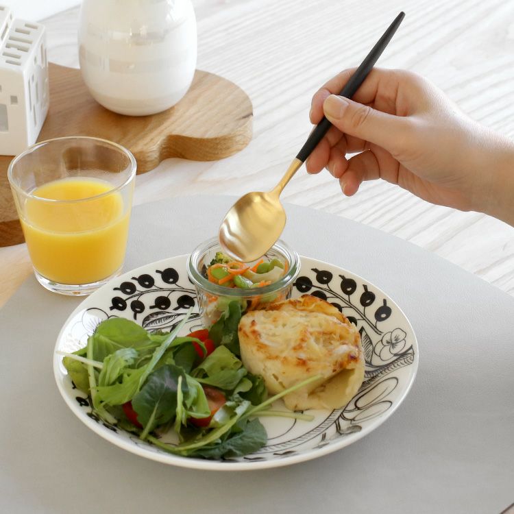 クチポール（Cutipol） ナウ/NAU デザートスプーン ブラックマットゴールド