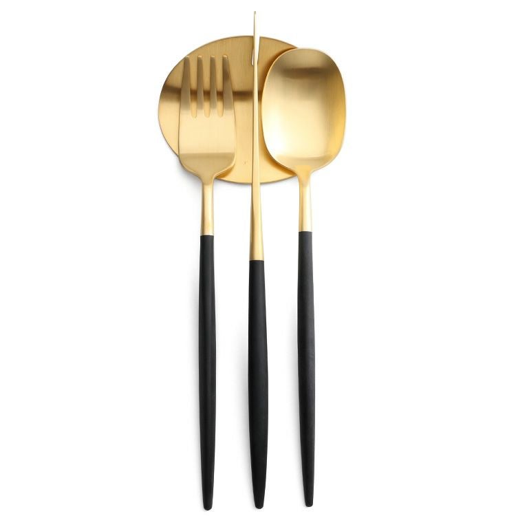 クチポール（Cutipol） ナウ/NAU ディナー3点＆カトラリーレスト1点 ブラックトマットゴールド