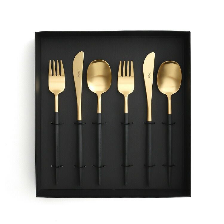クチポール（Cutipol） ナウ/NAU ディナー6点セット 化粧箱付 ブラックマットゴールド