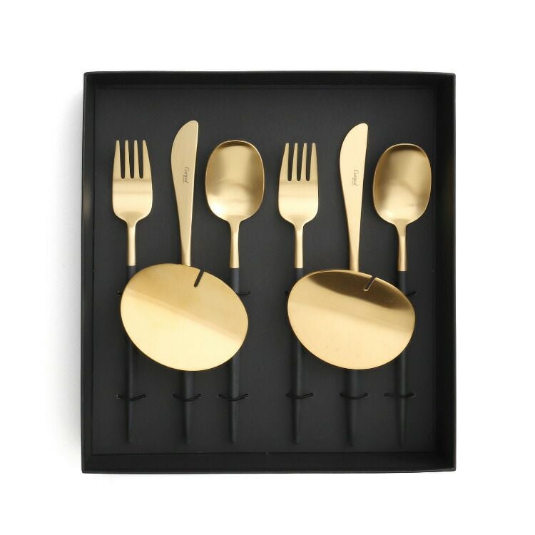 クチポール（Cutipol） ナウ/NAU ディナー8点セット 化粧箱付 ブラックマットゴールド