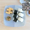 白山陶器 重ね縞 反角盛皿 27.5cm ホワイト/ブルー