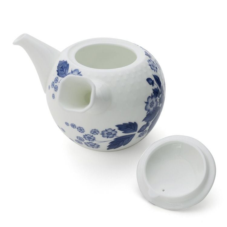 ウェッジウッド（WEDGWOOD） ストロベリーブルームインディゴ ティーポット 470ml ホワイト