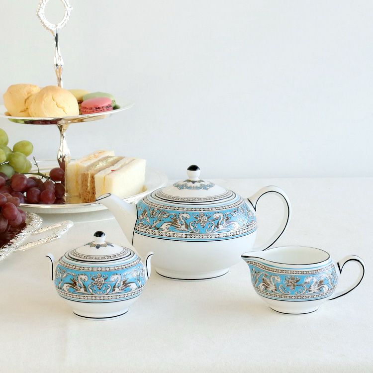 ウェッジウッド（WEDGWOOD） フロレンティーン/Florentine ティーポット+ シュガーボックス+ クリーマー