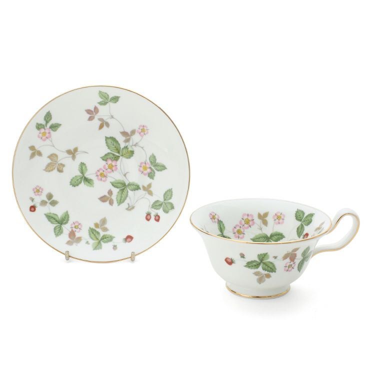 ウェッジウッド（WEDGWOOD） ワイルドストロベリー/Wild Strawberry ティーカップ&ソーサー ピオニー